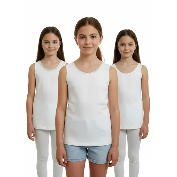 מארז 3 גופיות בנות 100% כותנה