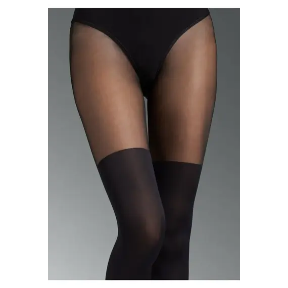 גרביונים מעוצבים בעובי 60/30 דינר | דמוי גרבי ירך | JOY CONTE, שחור, 2, צבע: שחור,  מידה: 2, 2 image