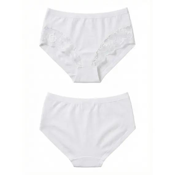 תחתוני כותנה עם תחרה DR 202 ROSSOPORPORA, לבן, S, צבע: לבן,  מידה: S, 6 image
