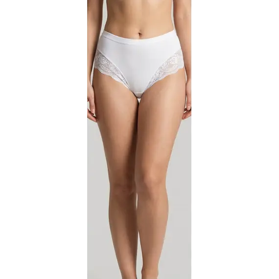 תחתוני כותנה עם תחרה DR 202 ROSSOPORPORA, לבן, S, צבע: לבן,  מידה: S, 4 image