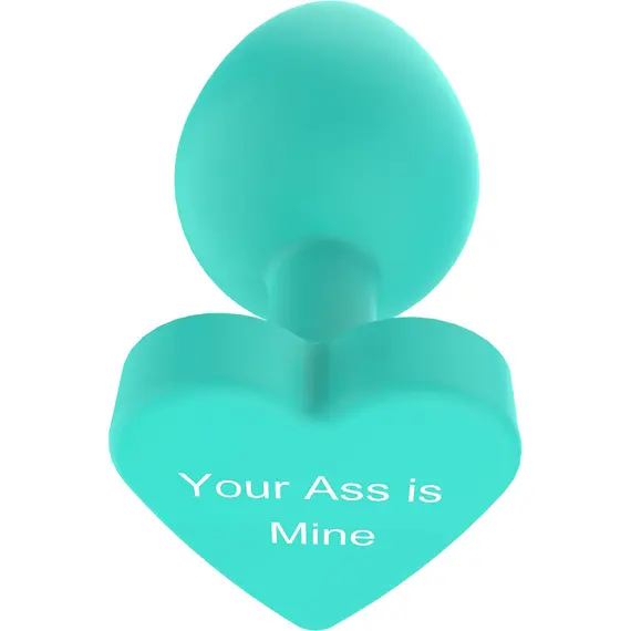 פלאג אנאלי בצורת לב ומסרים שובבים 8.5 ס"מ | Buttplug Your Ass Is Mine TOYJOY, ירוק, 5 image
