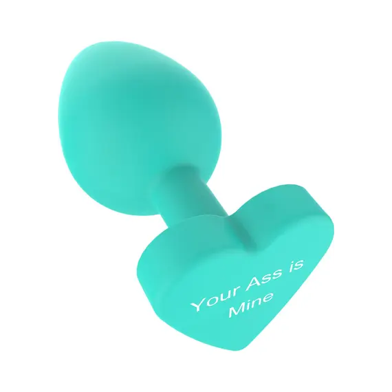 פלאג אנאלי בצורת לב ומסרים שובבים 8.5 ס"מ | Buttplug Your Ass Is Mine TOYJOY, ירוק, 6 image