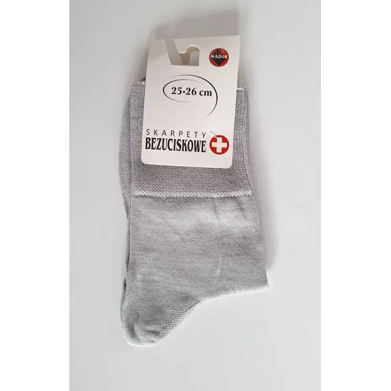 גרביים ללא לחץ | חולי סכרת, להגנה, לכאבים ולרגישות | MEDICAL PLUS | NADIR, אפור בהיר, 41-43, צבע: אפור בהיר,  מידה: 41-43, 2 image