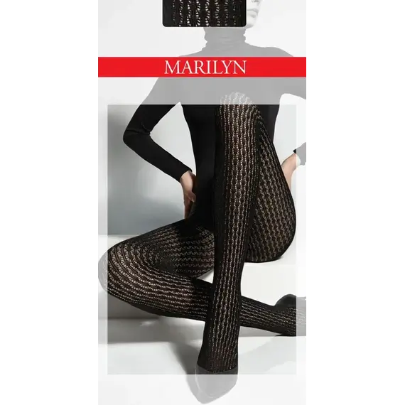 גרביונים חמים ומעוצבים מכותנה 120 דנייר SOPHIA H22 MARILYN, שחור, S-M, צבע: שחור,  מידה: S-M