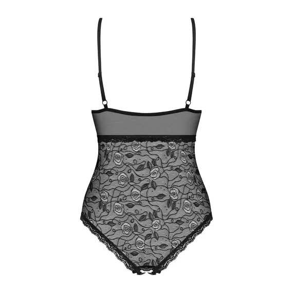 בגד גוף סקסי עם מפשעון פתוח | 818-TED-1 OBSESSIVE, שחור, S-M, צבע: שחור,  מידה: S-M, 3 image