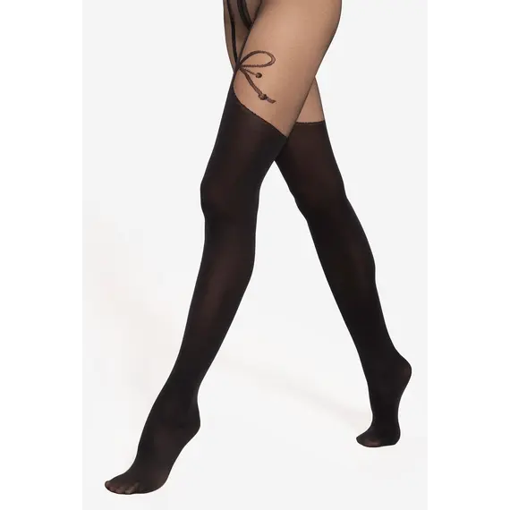 גרביונים מעוצבים GIRL UP WZ.07 | 20/40 DEN GATTA, שחור, 3, צבע: שחור,  מידה: 3