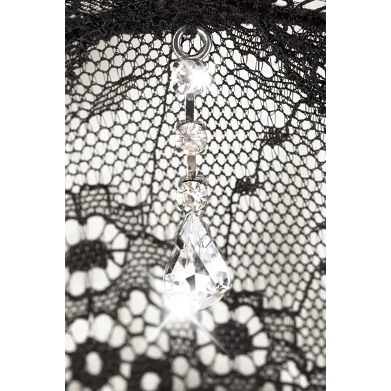 סט הלבשה תחתונה חזייה, תחתונים ללא מפשעה וחגורת ביריות עם ביריות | Lace Set COTTELLI, שחור, 2XL, צבע: שחור,  מידה: 2XL, 6 image