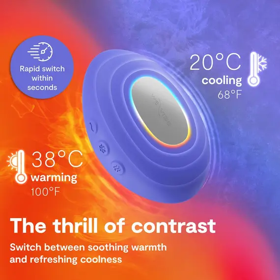 ויברטור - מסג'ר עם טכנולוגיית חימום וקירור לגירוי חיצוני | TEMP | WE VIBE, כחול, צבע: כחול