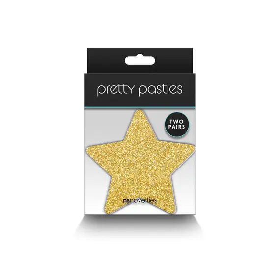 מדבקות כוכבים לפיטמה | 2 זוגות בצבעים שונים | Pasties Glitter Stars NS Novelties, מיקס, S-L (ONE SIZE), 2 image