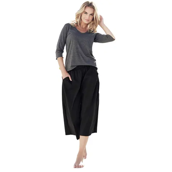 סט פיג’מה ארוכה דקה שני חלקים מכותנה 3043