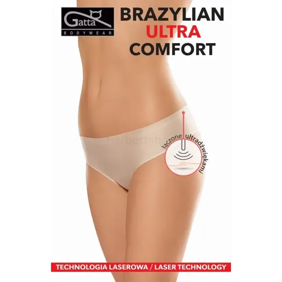 תחתון ברזילאי ללא תפח | BRAZYLIAN ULTRA COMFORT | GATTA, M, גוף, צבע: גוף,  מידה: M, 2 image