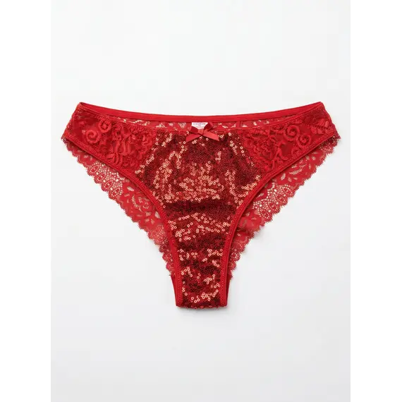 טנגה סקסי עם קישוטים LOVE AND BRA , אדום, S, צבע: אדום,  מידה: S, 2 image