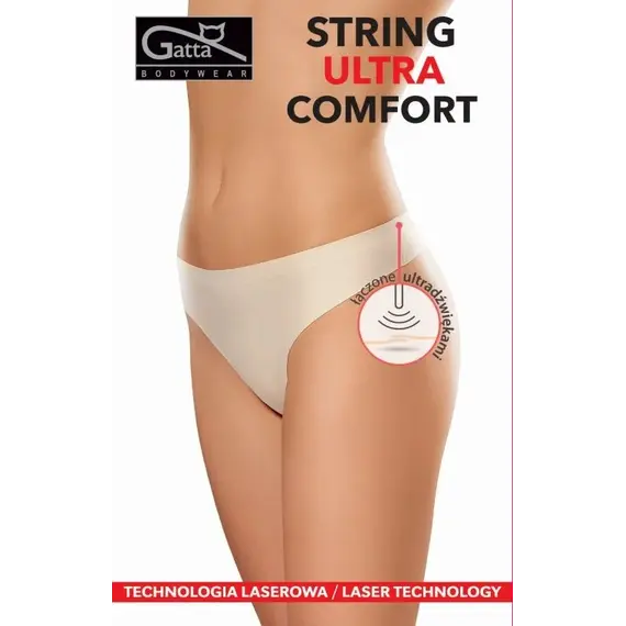 תחתון חוטיני ללא תפר | STRINGI ULTRA COMFORT | GATTA, גוף, M, צבע: גוף,  מידה: M, 3 image