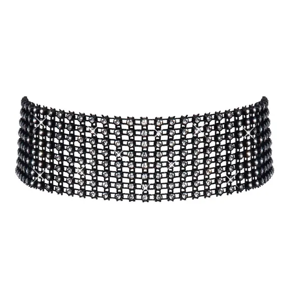 תכשיט הצ'וקר מכוסה באבני חן | Rhinestone Choker COTTELLI, , S-L (ONE SIZE), 2 image