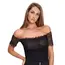 חולצה טופ לנשים גב פתוח שרוול קצר מויסקוזה ED270 ROSSOPORPORA, S, שחור, צבע: שחור,  מידה: S