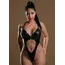 בגד גוף דמוי עור Wetlook Bodysuit With Zipper